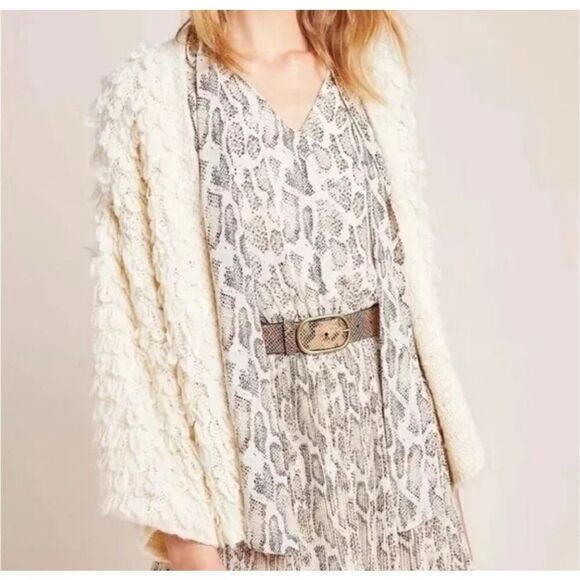 Akemi + Kin Anthropologie Wool Blend Loop Knit Open Front Wide Sleeve Cardigan - Picture 1 of 11
